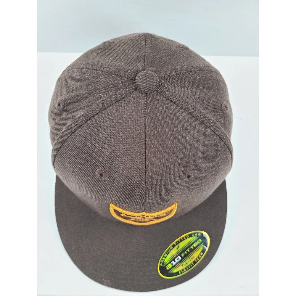 210 Fitted Las Vegas Raiders UPS Mashup Hat Brown Gold Flat Brim 7 1/4 - 7 5/8